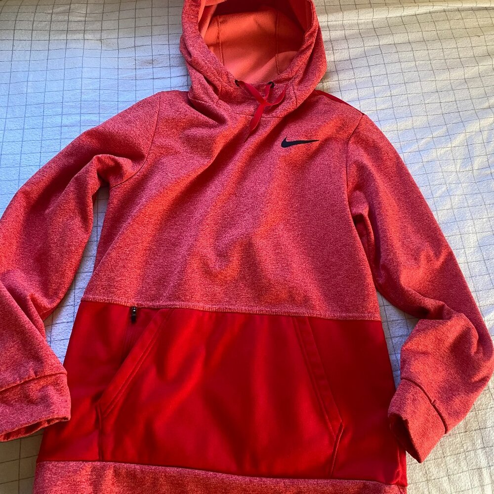 Red Nike long sleeve hooded Dri-Fit shirt size Small Woman